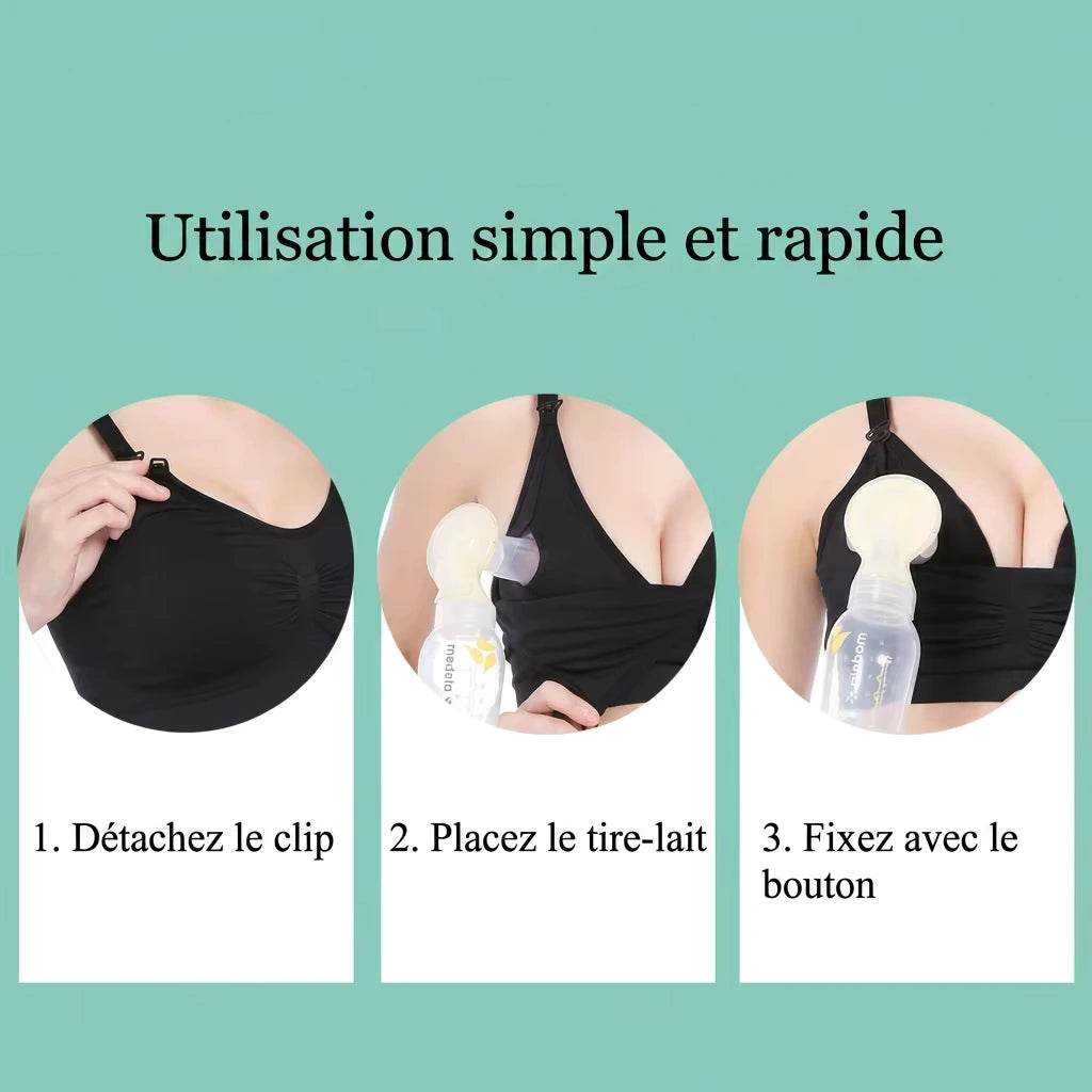 Soutien-Gorge d’Allaitement Mains Libres pour Tire-Lait – Sous-vêtement de Maternité Confortable à Porter Toute la Journée