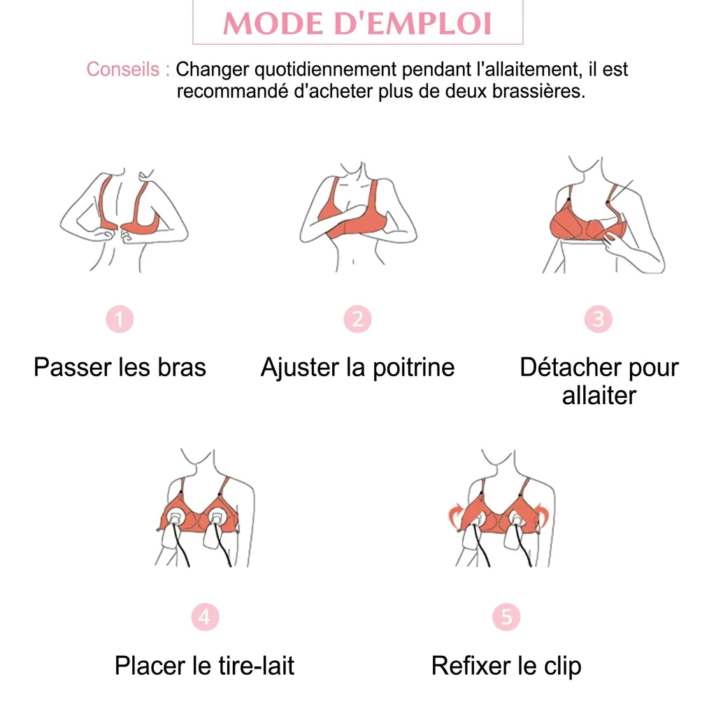 Soutien-Gorge d’Allaitement Mains Libres pour Tire-Lait – Sous-vêtement de Maternité Confortable à Porter Toute la Journée