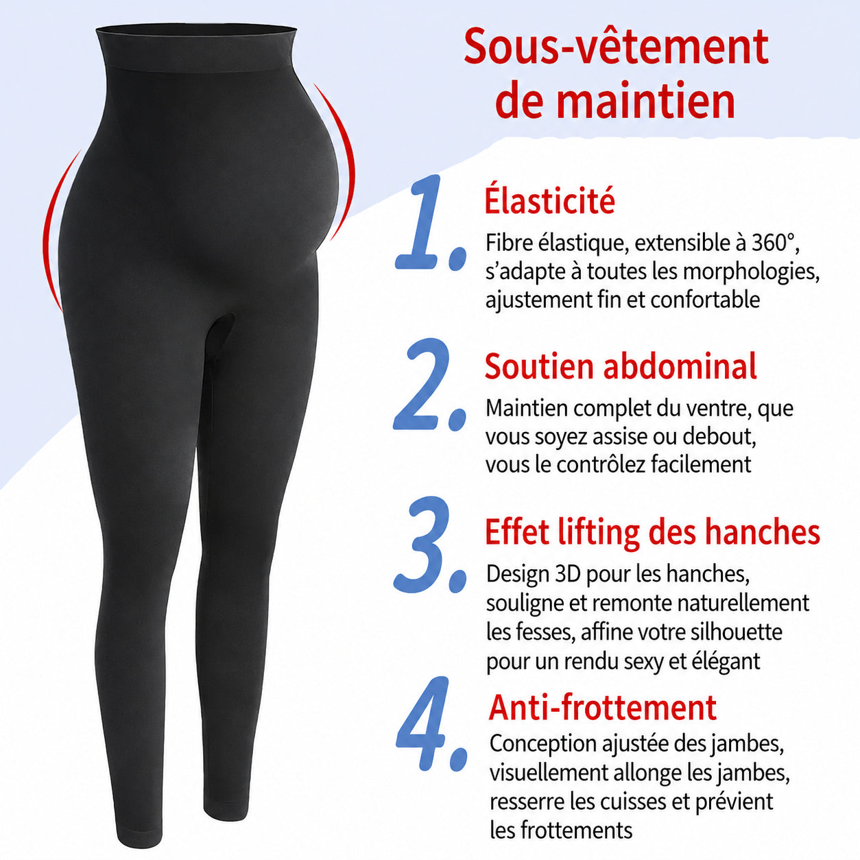 Legging Maternité & Post-Partum Taille Haute – Confort et Maintien