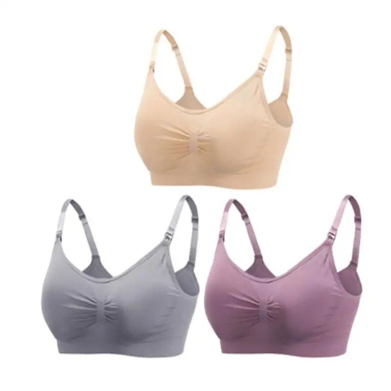 Soutiens-Gorge d’Allaitement Sans Couture en Coton – Lot de 3