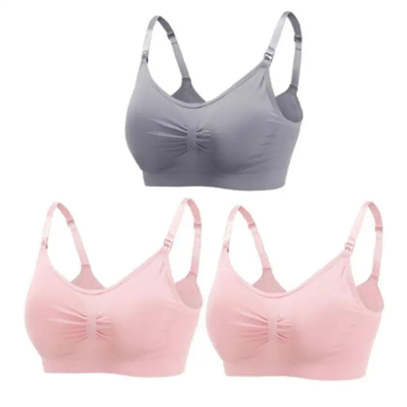 Soutiens-Gorge d’Allaitement Sans Couture en Coton – Lot de 3
