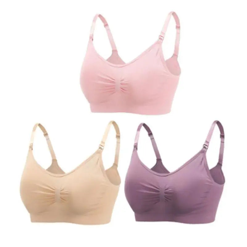 Soutiens-Gorge d’Allaitement Sans Couture en Coton – Lot de 3