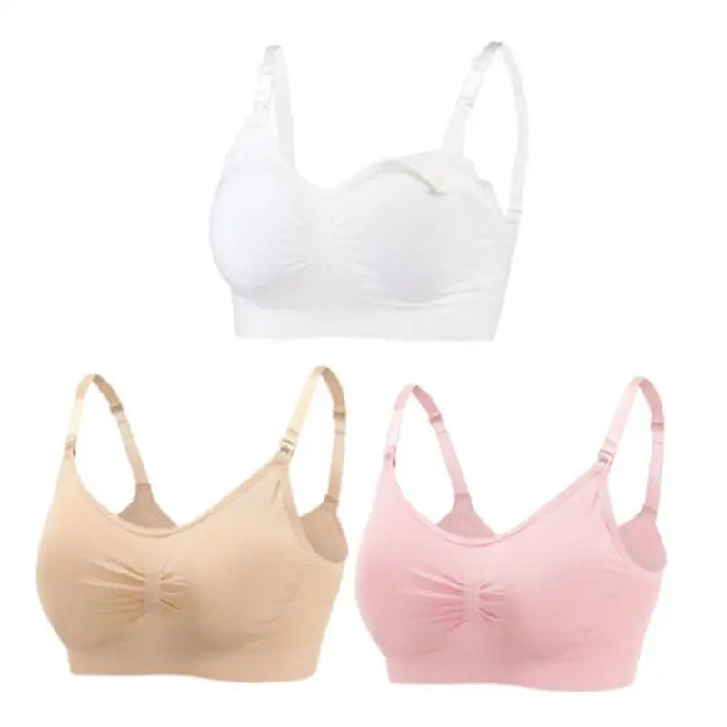Soutiens-Gorge d’Allaitement Sans Couture en Coton – Lot de 3