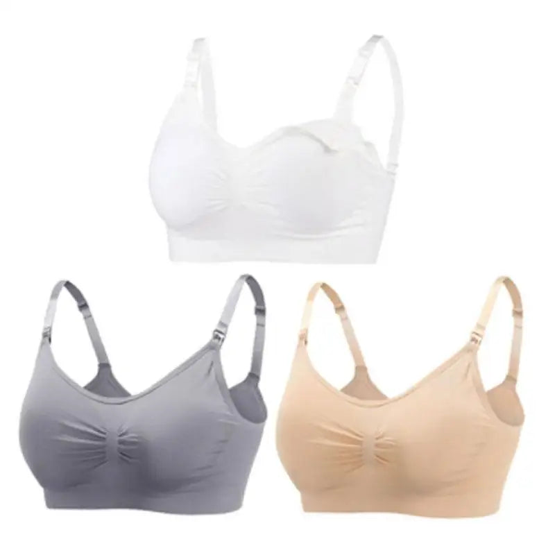Soutiens-Gorge d’Allaitement Sans Couture en Coton – Lot de 3