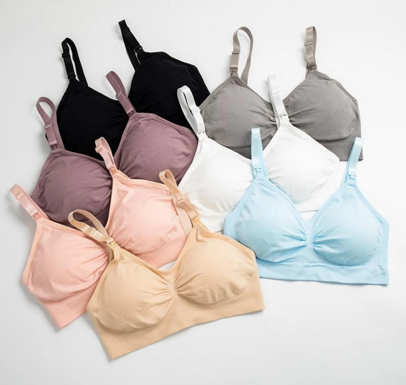 Soutiens-Gorge d’Allaitement Sans Couture en Coton – Lot de 3