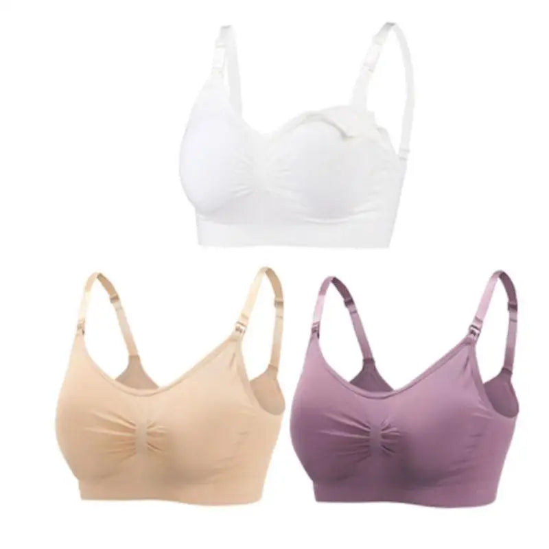 Soutiens-Gorge d’Allaitement Sans Couture en Coton – Lot de 3