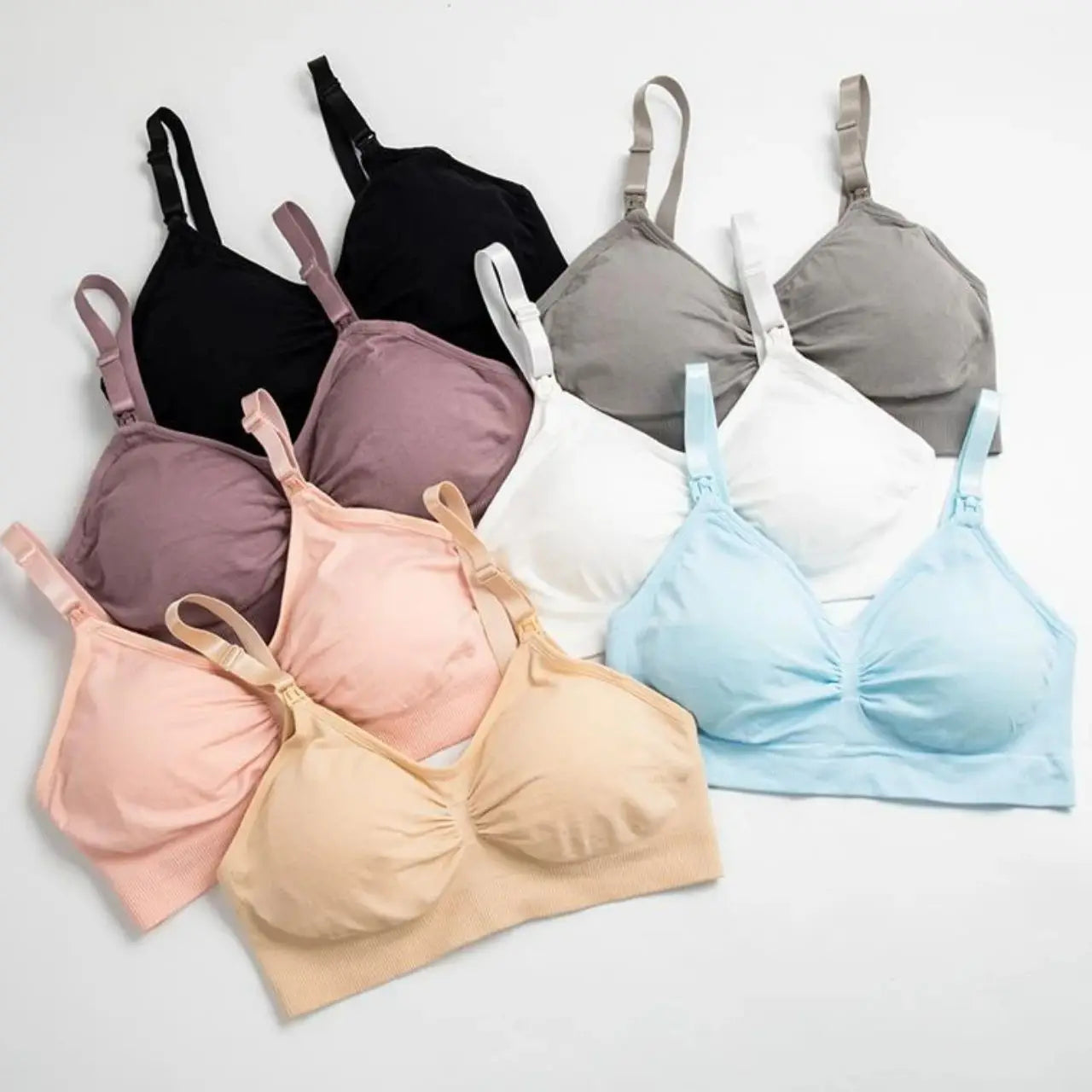 Soutiens-Gorge d’Allaitement Sans Couture en Coton – Lot de 3