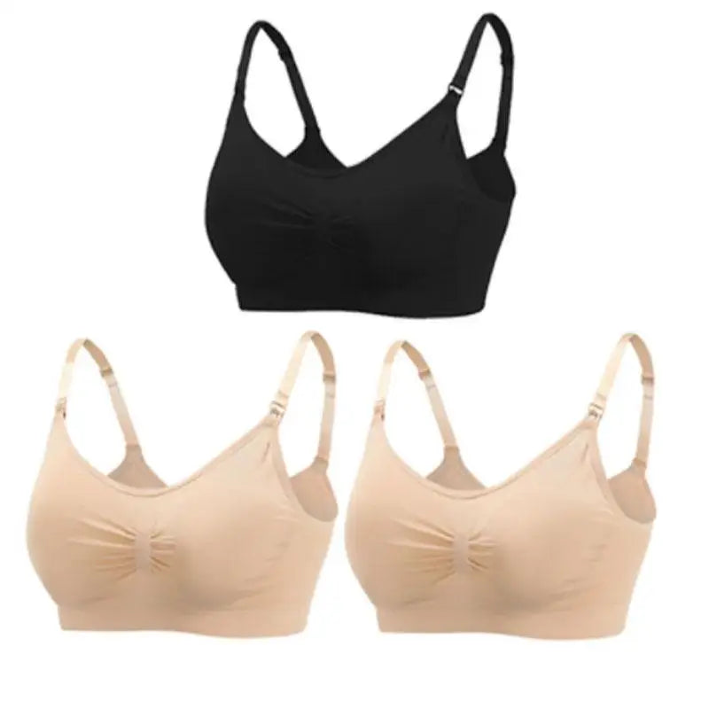 Soutiens-Gorge d’Allaitement Sans Couture en Coton – Lot de 3