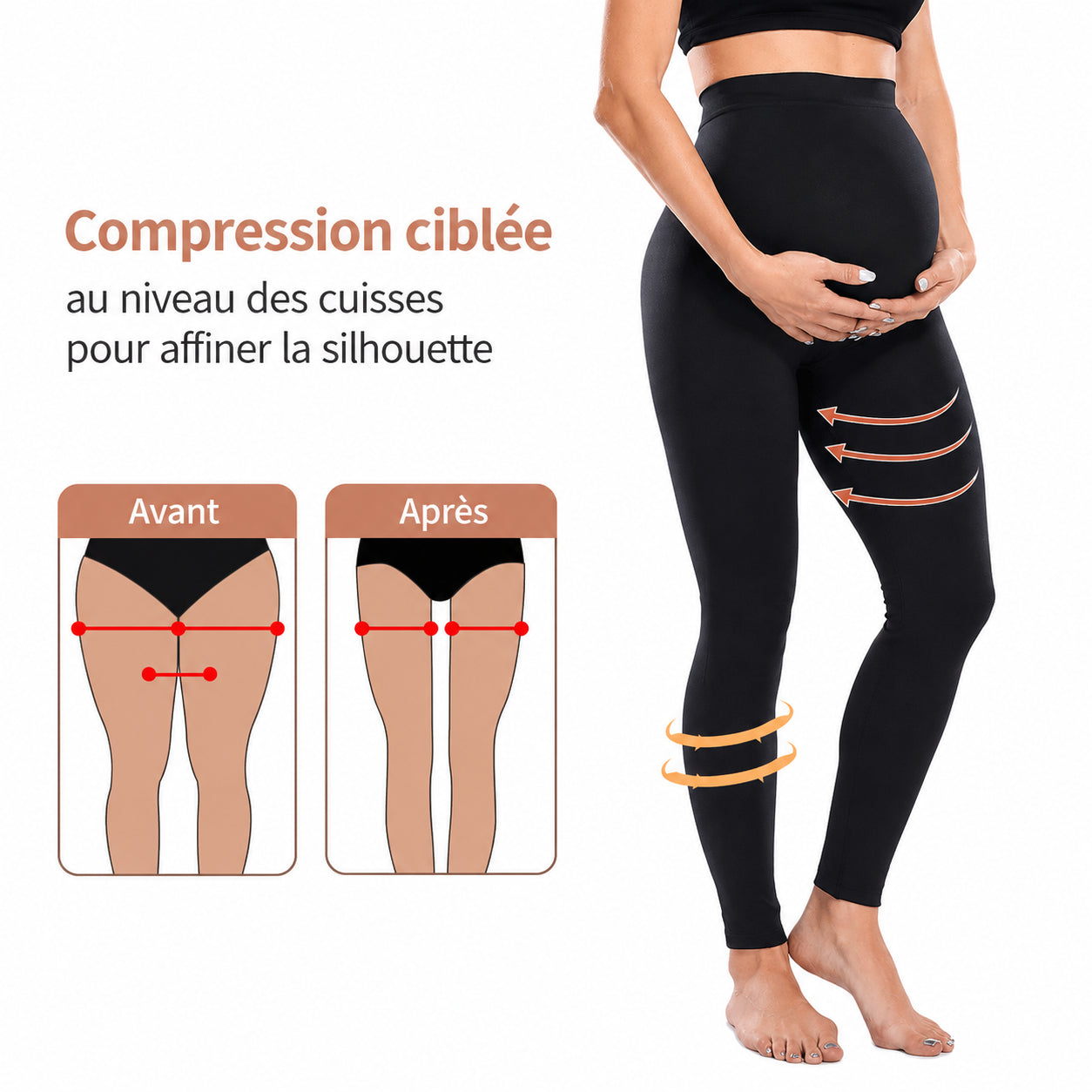 Legging Maternité & Post-Partum Taille Haute – Confort et Maintien