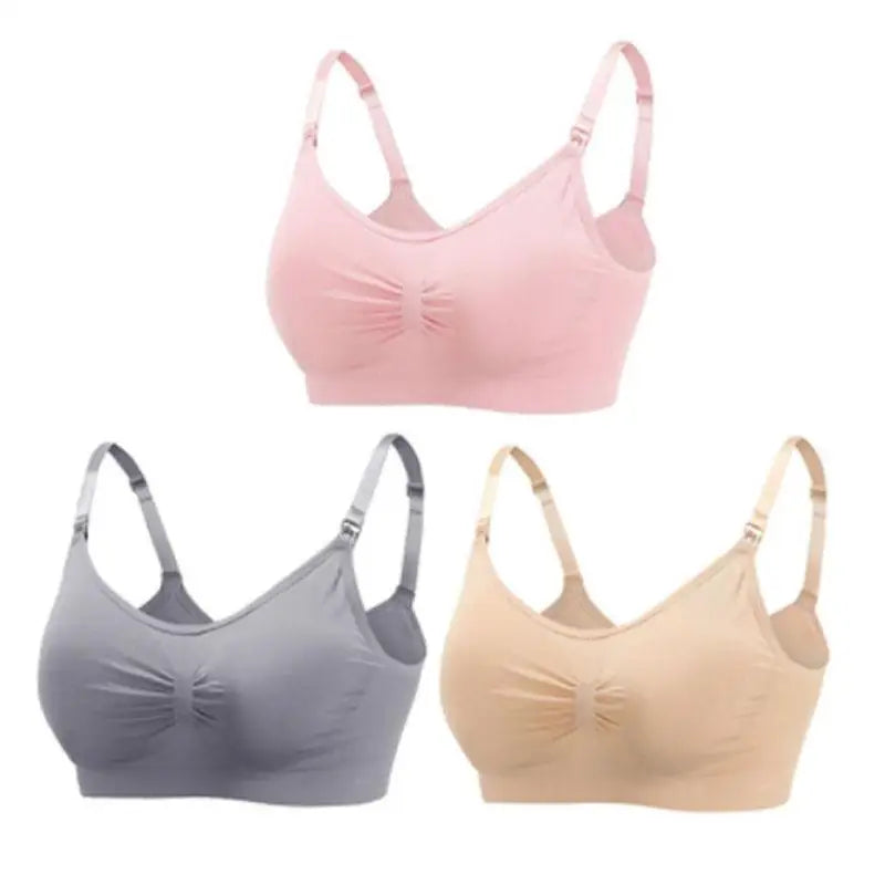 Soutiens-Gorge d’Allaitement Sans Couture en Coton – Lot de 3
