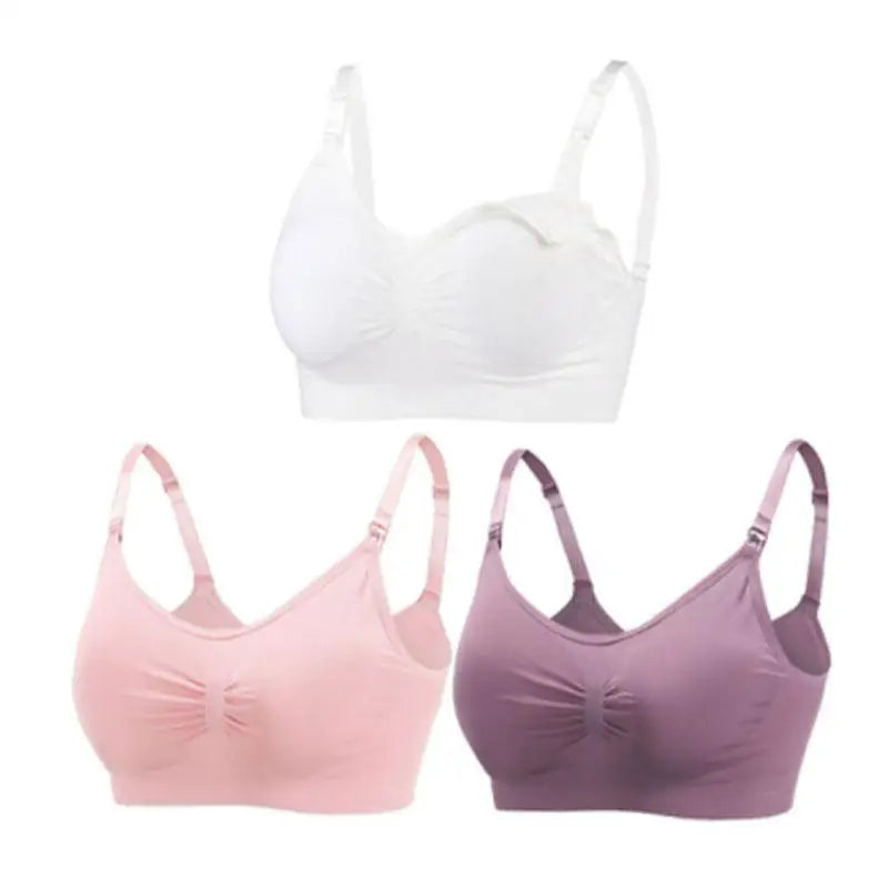 Soutiens-Gorge d’Allaitement Sans Couture en Coton – Lot de 3