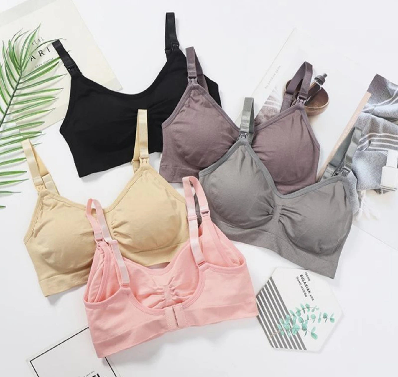 Soutiens-Gorge d’Allaitement Sans Couture en Coton – Lot de 3