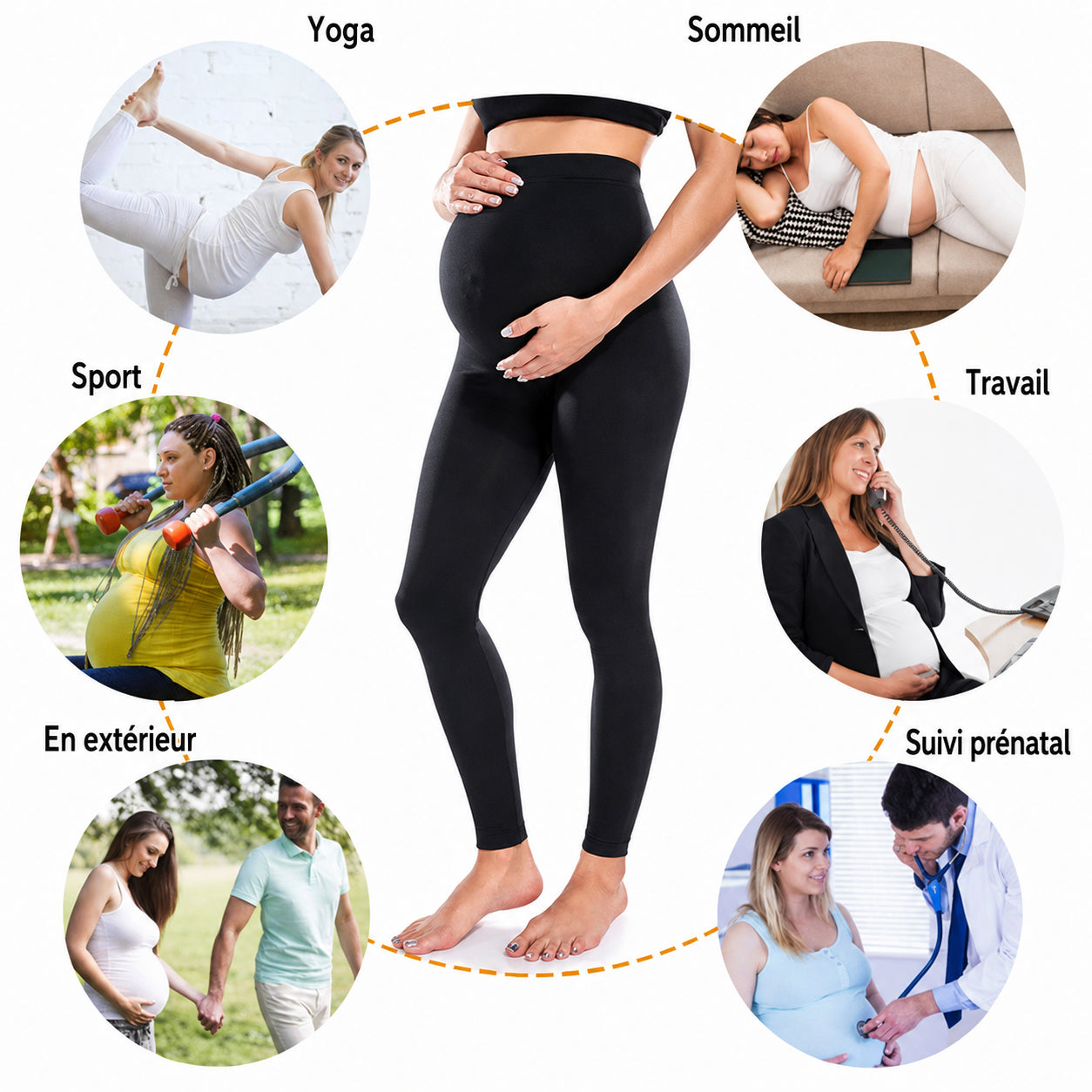 Legging Maternité & Post-Partum Taille Haute – Confort et Maintien