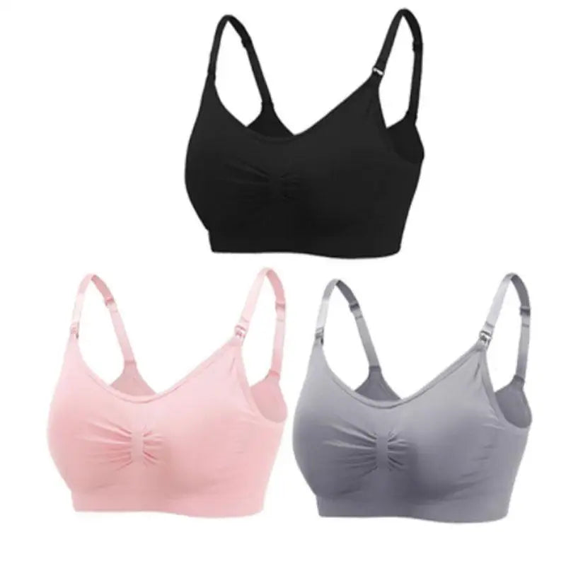 Soutiens-Gorge d’Allaitement Sans Couture en Coton – Lot de 3