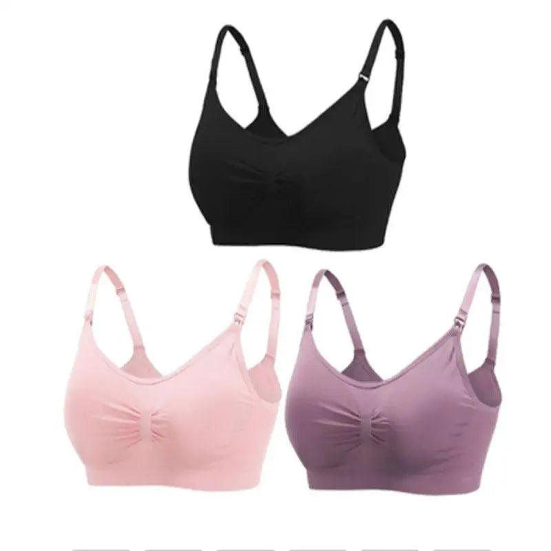 Soutiens-Gorge d’Allaitement Sans Couture en Coton – Lot de 3