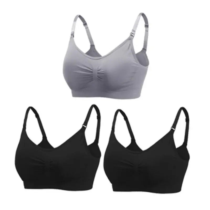 Soutiens-Gorge d’Allaitement Sans Couture en Coton – Lot de 3