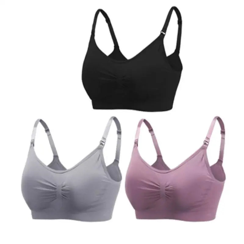 Soutiens-Gorge d’Allaitement Sans Couture en Coton – Lot de 3